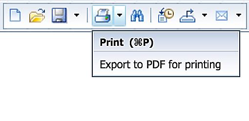 Generate an HR Manager Report, cont. Step 7 Print a generated report o Click on the Printer Icon on the menu bar. The output format is PDF.