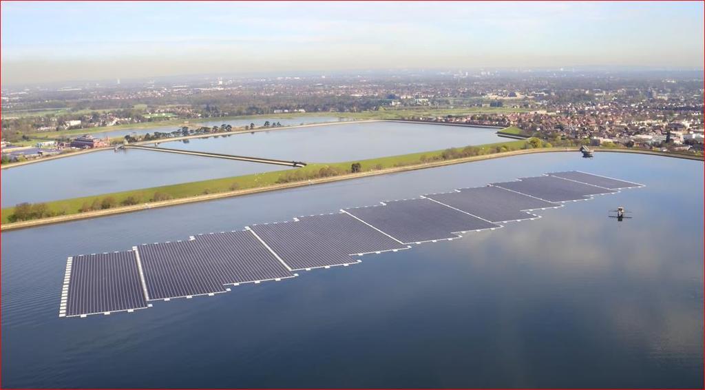 6.3 MW floating solar farm in London s Queen Elizabeth II reservoir Application: power for water treatment works of