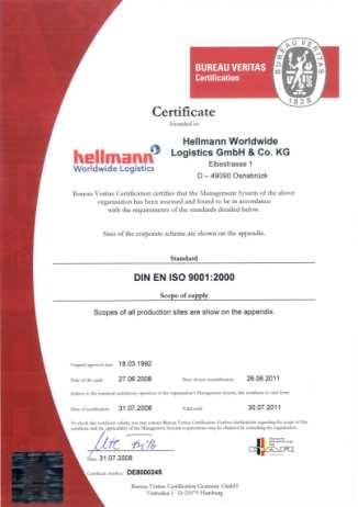 Hellmann Highlighted Certifications
