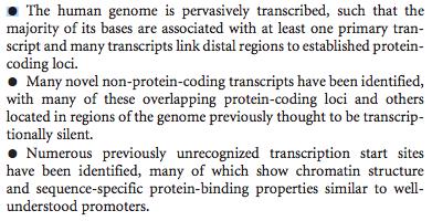 How much of the human genome is transcribed?