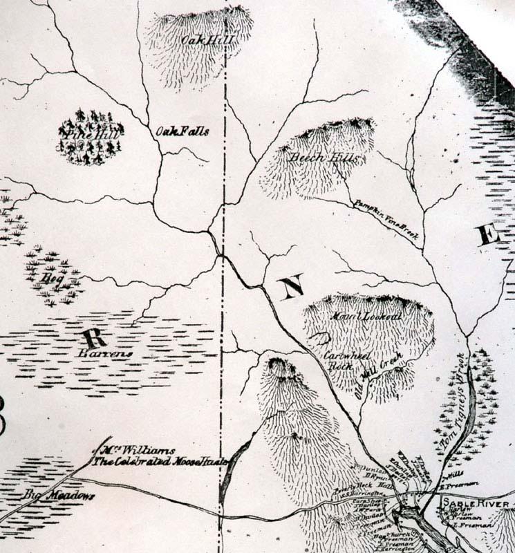 This is an old A.F.Church map of roughly the same area as the previous map and it does show a Pine Hill roughly about 4 mils north of the community.