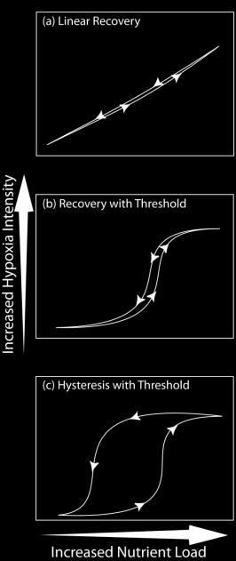 positively to load reductions, but the response only occurs upon reaching a threshold reduction Recovery may also