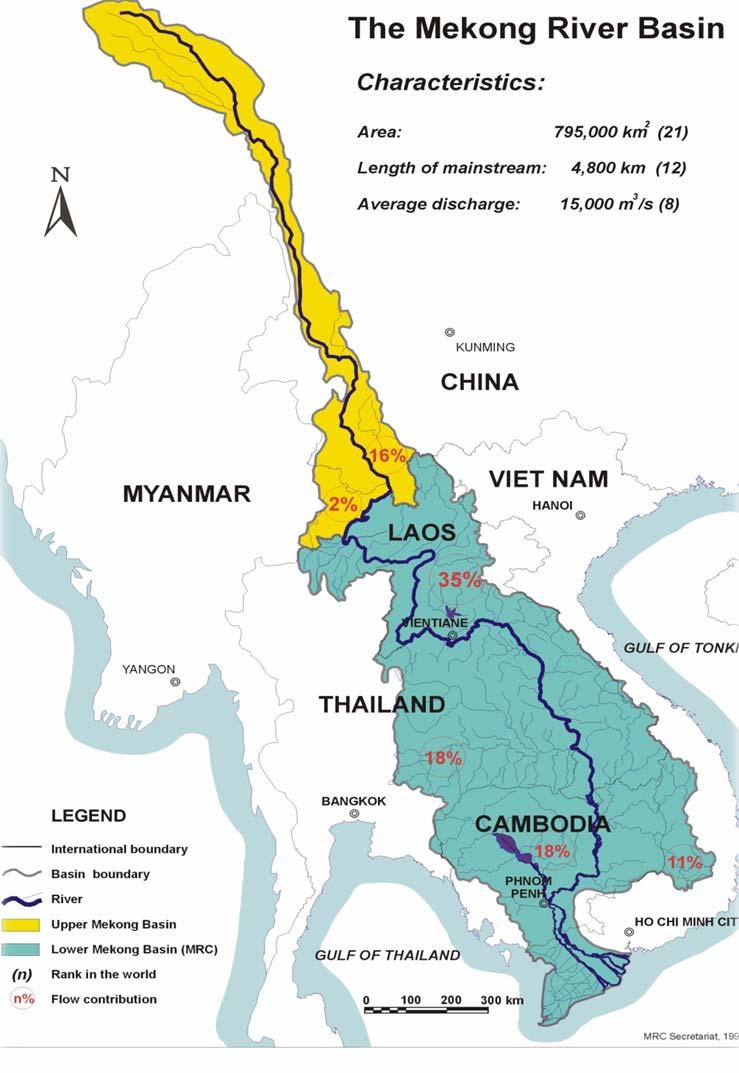 Flow Contributions Upper Country Mekong (18%) Flow Contribution