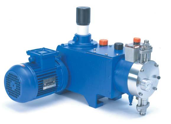 Metering pump type H2 with diaphragm pumphead and manual fl ow rate control Applications Industries BioFuels Chemical Processing Detergents Food & Beverages Energy Environmental Oil & Gas Personal