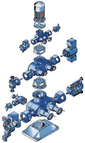 Horizontal and Vertical Combinations Bran+Luebbe is the only manufacturer of metering pumps worldwide to offer both combinations, horizontal and