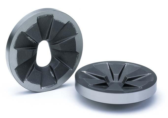 Grinding discs A set of grinding discs for the DM 200 consists of a fixed and a rotating grinding disc.
