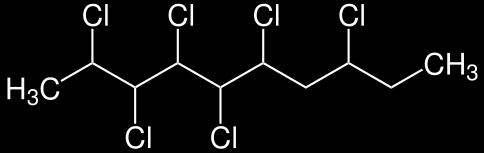 Short chain chlorinated paraffins (SCCPs): used as plasticizers, flame retardants, additives in metal working fluids, in