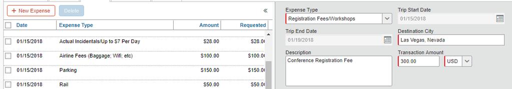 Step 3: Type in an appropriate estimate for Transaction Amount.