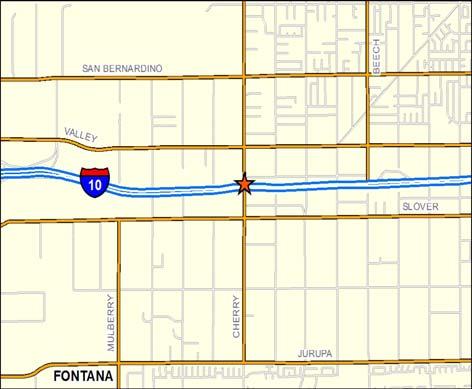 Phase: Construction I-10 Corridor Type: Interchange I-10 AND CHERRY AVENUE This project will replace the existing five-lane Cherry Avenue bridge with an eight-lane bridge and add one lane to each