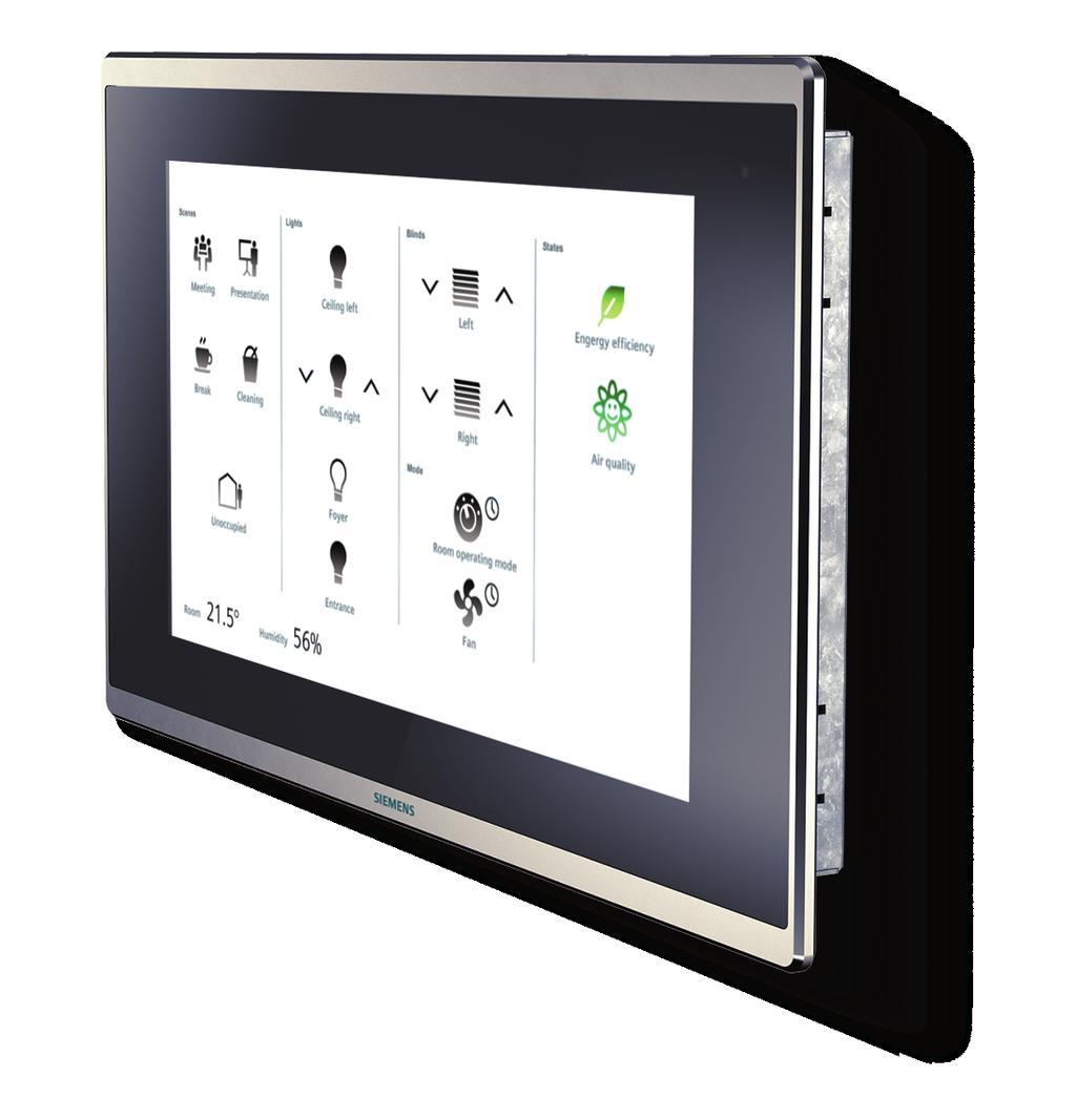 Key features and functions Industrial touch panels 24/7 User-friendly display Robust, high-quality touch panels enable Desigo Control Point to be used in difficult conditions (e.g. in basements or plant rooms).