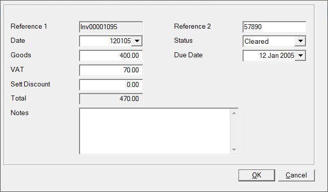 Training 5. To amend the registered details of a transaction, double click on the transaction and the Amend Details dialogue is displayed. 6. The date the transaction was registered can be modified.