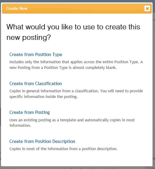 Applicant Tracking Module Creating New Postings: 1.