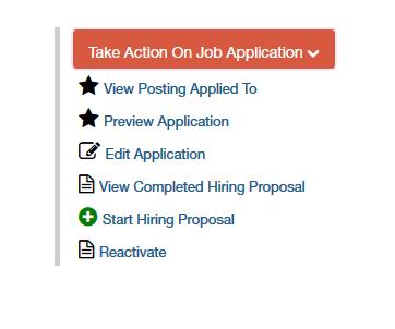 5. Click on Start Hiring Proposal. 6. Position should already be selected; if not, click on the button beside the correct position title/position control number. 7. Then click on. 8.