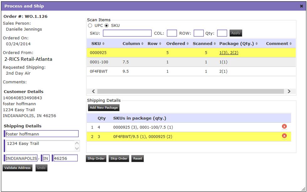 Users can add an additional package should the need arise to split the order into