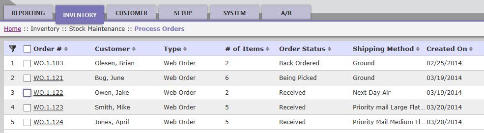Select the checkbox next to one or more orders to process: You can