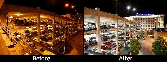 Some maintenance savings Better lighting control LED Parking lot fixtures mainly save energy by