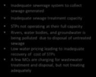 cost of STPs A few MCs are charging for wastewater treatment and disposal, but not treating adequately o