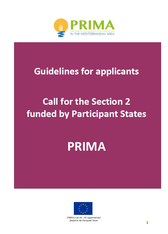 Section 2: RIA calls Only one call with 9 topics One unique guidelines for applicants Topic 1.1: Water resources availability and quality within catchments and aquifers Topic 1.