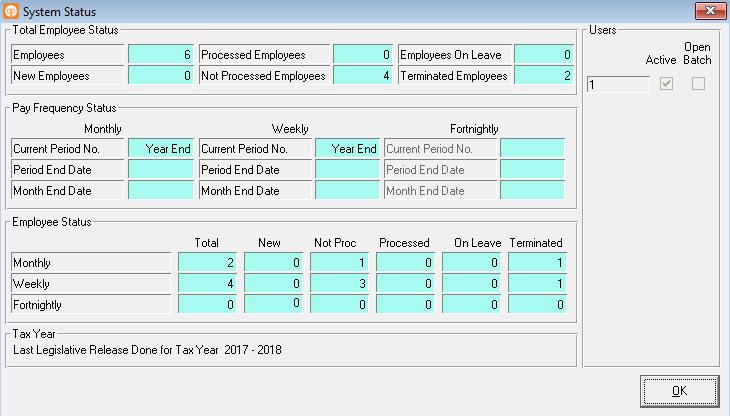 10. Click on Process Year End Update. Process the Year End Update. This procedure will update your pay frequencies into the new Tax Year, i.e. March.