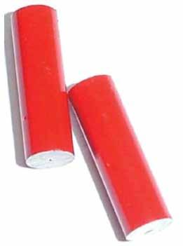 Cylindrical Bar O Material: cast Alnico 5 O Supplied with Zinc plated keeper on poles O Red painted and ground on poles O Axially orientated O Working Temperature up to