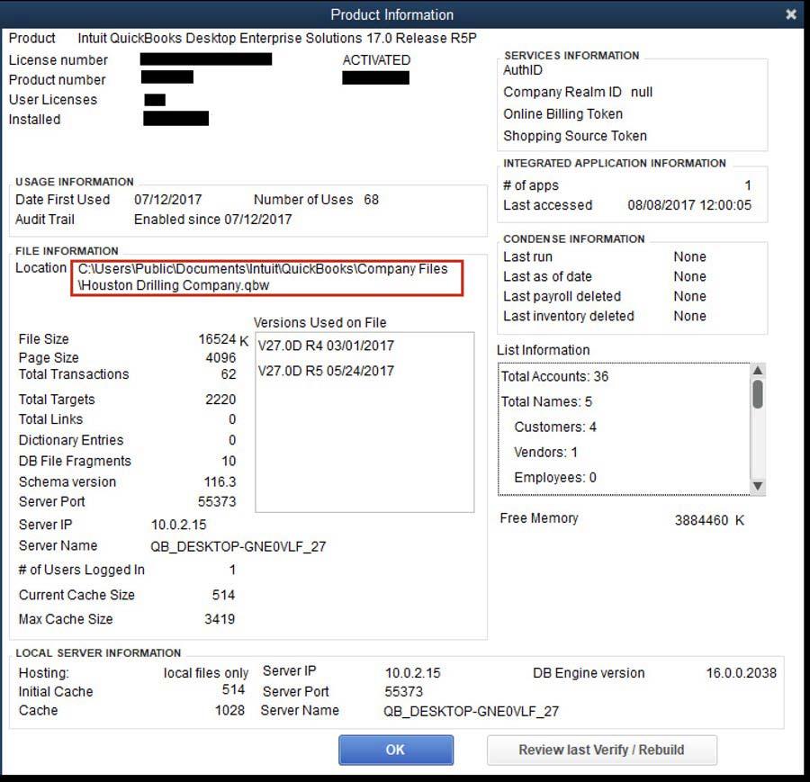 How to Find the Invoice Attachment Path This section provides the procedure for retrieving the invoice attachment path from QuickBooks Desktop. 1. Open QuickBooks Desktop 2. Click F2 on your keyboard.