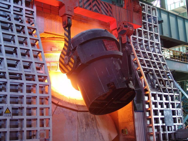 How Steel Is Made Pig Iron, or molten iron, is transferred from the Blast Furnace to either a Basic Oxygen Furnace (BOF) or Electric Arc Furnace (EAF) for final