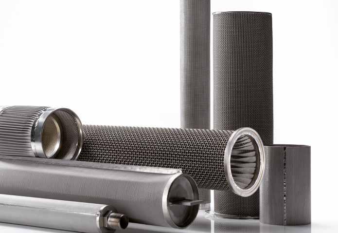 WIRE MESH AND FILTER FOR HIGH TEMPERATURE APPLICATIONS 02 HOT GAS FILTRATION WITH WOVEN WIRE MESH Construction of cylindrical filter elements for high pressure and temperature use requires the