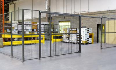 ORIGINAL WIRE MESH PARTITIONS QuickShip In Stock. Ready to Ship SPECIFICATIONS 2 x 2 x 10GA welded wire mesh panels framed in 1 1/4 x 1/4 x 12GA structural angle with ø1/2 reinforcment rods.