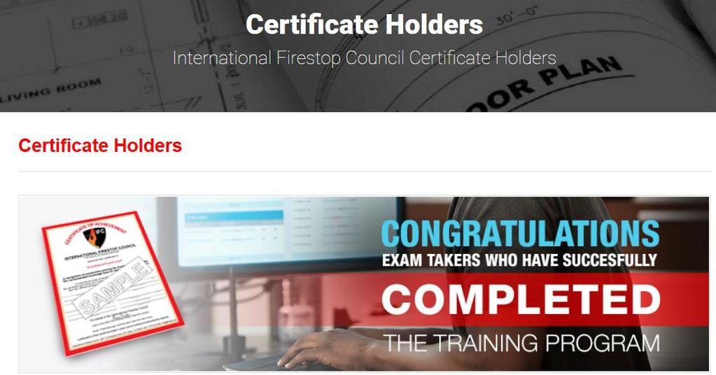 Verifying whether someone has passed the IFC inspector exam www.firestop.