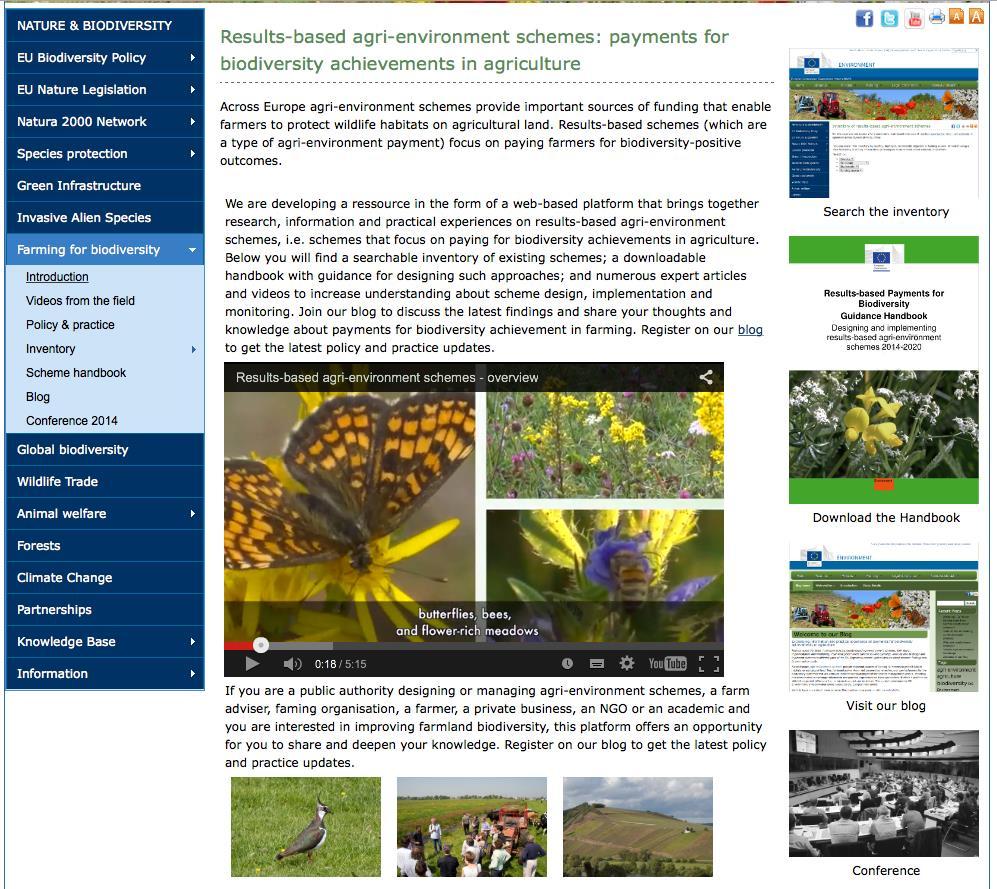 European Commission RBAPS study website searchable inventory of schemes videos from the field expert articles conference