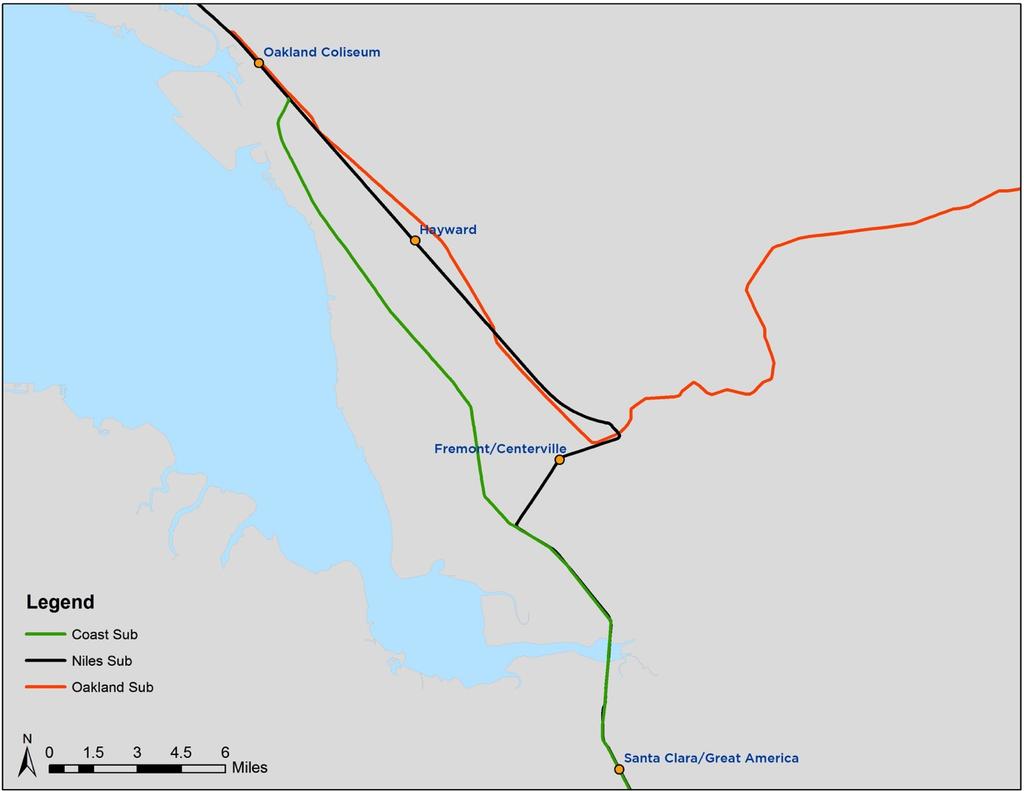 Oakland to San Jose Phase 2A (Design/Env l/construct) Coast Subdivision track and signal upgrades Industrial Parkway connection