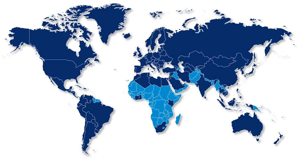 GS1 Member Organisations Countries with a GS1 Member Organisation Countries served on a direct basis from GS1