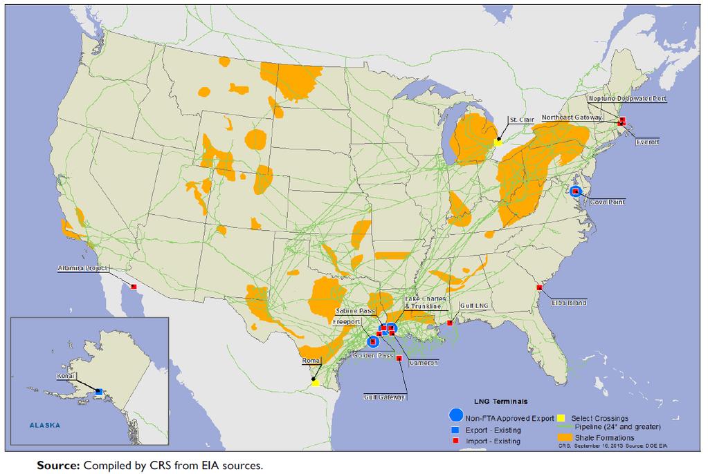 Location of Existing LNG Import Facilities and
