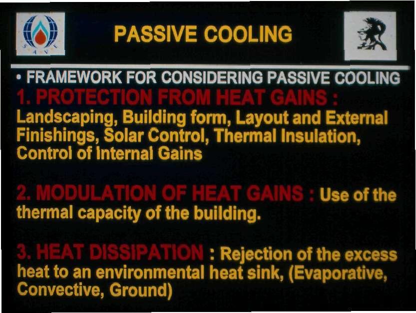 PASSIVE COOLING FRAMEWORK FOR CONSIDERING PASSIVE COOLING 1.