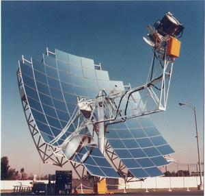 7.4 Parabolic dishes system The parabolic dishes system concentrates the sunlight by reflection of light from mirrors which is mounted on a dish shaped structure.