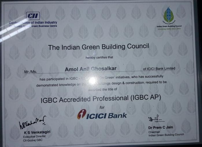 Received Certification as The Indian Green Building Council