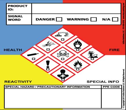 Labeling Flammable Materials Clearly label all containers of flammable materials. When smaller amounts of a flammable material are transferred to another container, e.g., pouring paint and paint thinner into a smaller container while painting, label the secondary container, too.