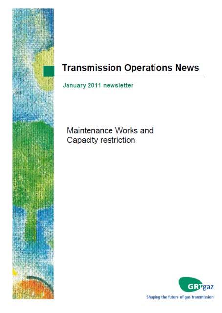 Transmission Operation news 1st publication on Maintenance Works and Capacity restriction Give more information on: Why