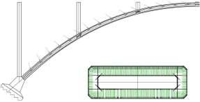 increases of the stresses in the arch were acceptable. Using this configuration, typical expansion joints can be placed at both sides of the bridge.