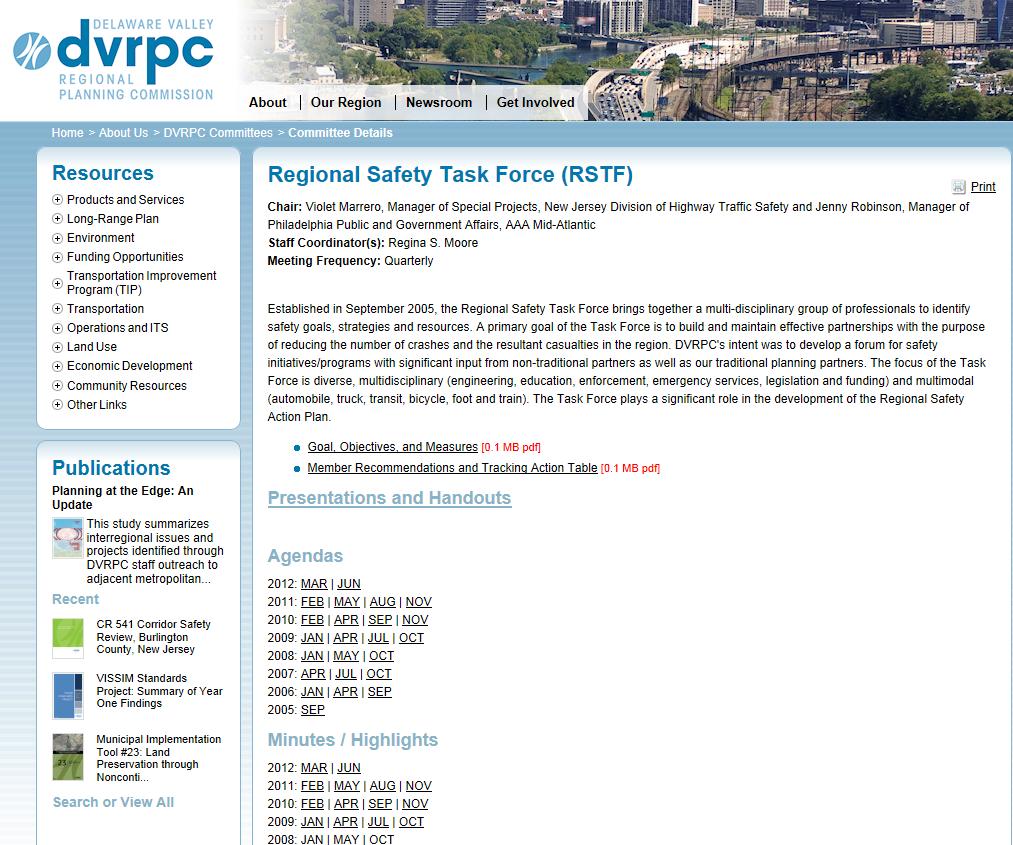 MPO Safety Committees DVRPC Regional Safety