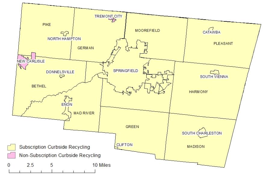 Curbside Recycling Programs (2015) Curbside Recycling Technical Assistance The District s overall goal in 2015 and the rest of the planning period was to maintain all existing curbside programs,