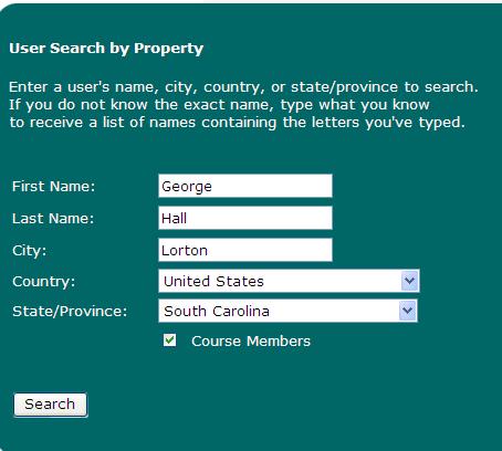 This will open up another page (shown below) that allows you to search for a golfer by first name, last name, city, country or state.
