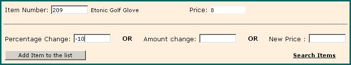 I. Percent Change Enter in the percent value that you would like to increase or decrease the original price. To increase the price, enter a positive percent value.