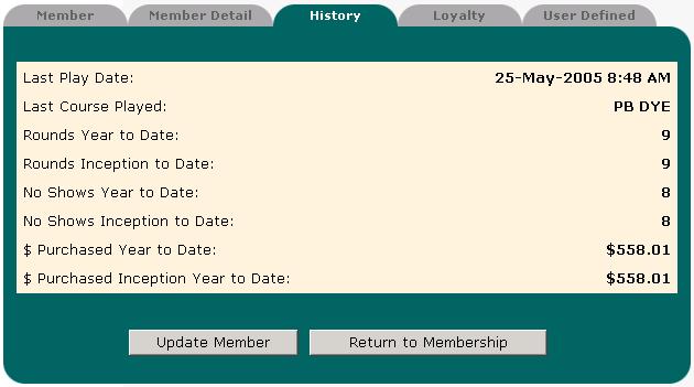 Click Add Member. III. Member History This tab is auto-populated historical information about the individual member selected.