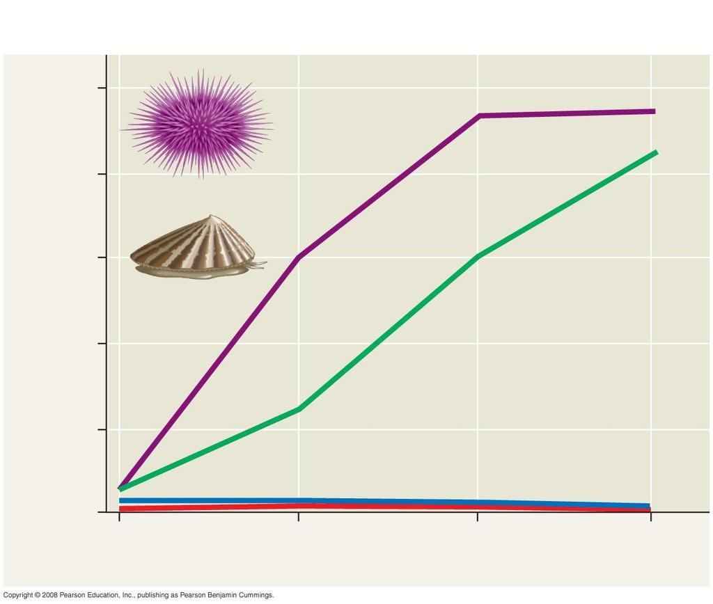 Fig. 52-8 RESULTS Seaweed cover (%) 100 Both limpets and urchins removed 80 60 40 Sea urchin Limpet Only urchins removed