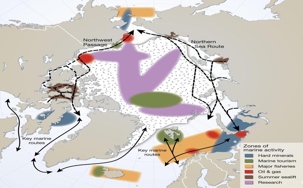 New sea routes and natural resource opportunities opening up in the Arctic Source: Chatham House The