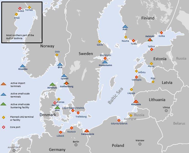 Strategic implementation After looking at distribution strategies for industrial areas within Europe and possible supply routes for the Baltic Sea countries, the next section will offer concrete LNG