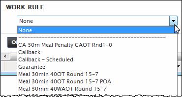 If necessary, click the Add Row button to insert a new row. 5. Click the down arrow in the Pay Code column. The Pay Code choice list opens.