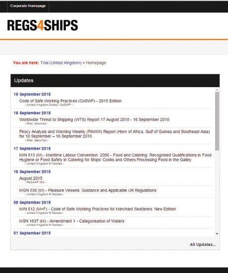 WHAT IS REGS4SHIPS Regs4ships is a searchable, regulatory database maintained by mariners. The online version is updated in real time and the vessel DVD is provided bi-monthly.
