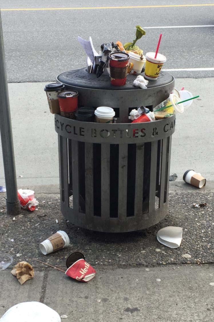 Why a Single-Use Item Reduction Strategy for Vancouver? Thrown in garbage each week: 2.